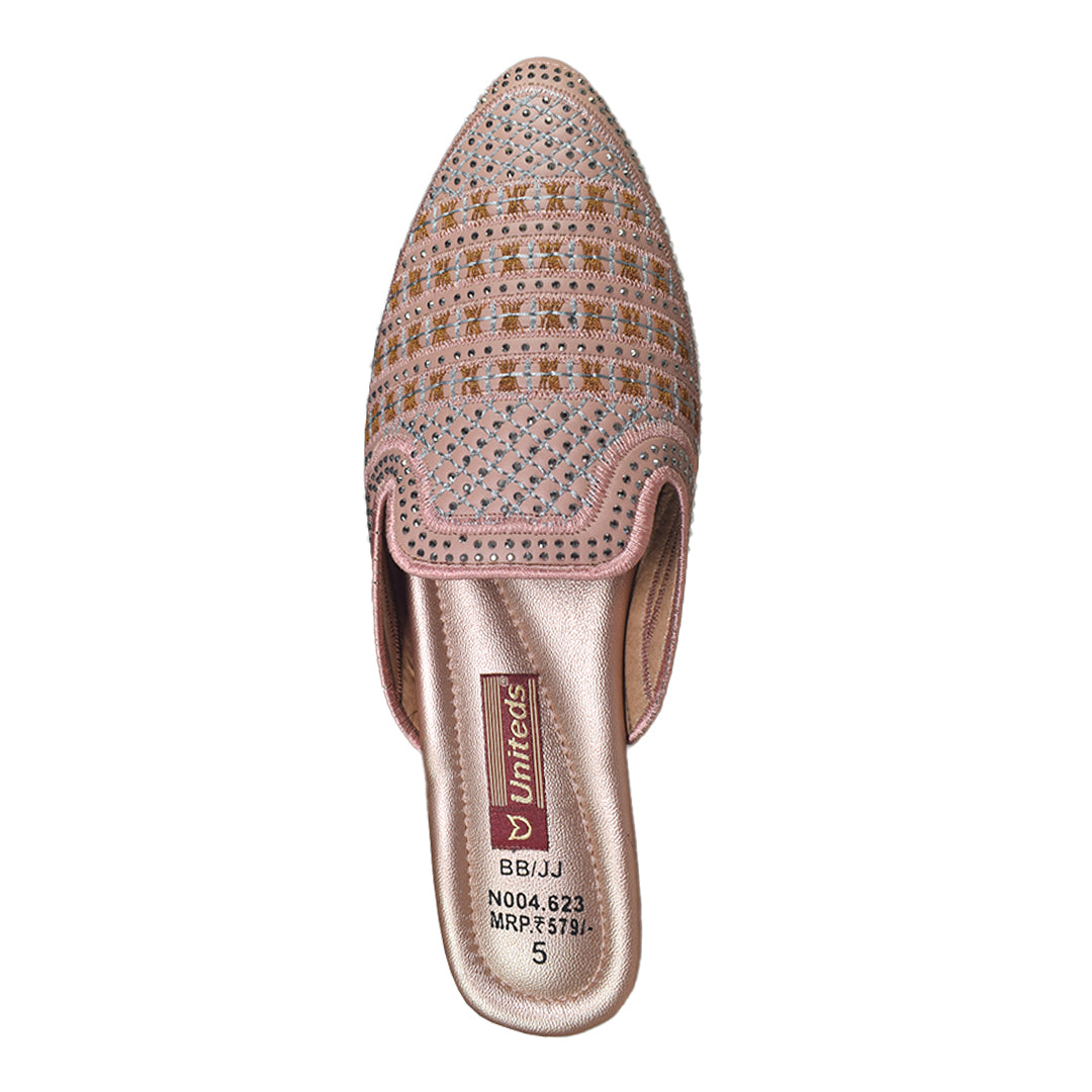 Luxury Embroidered Mules For Women's