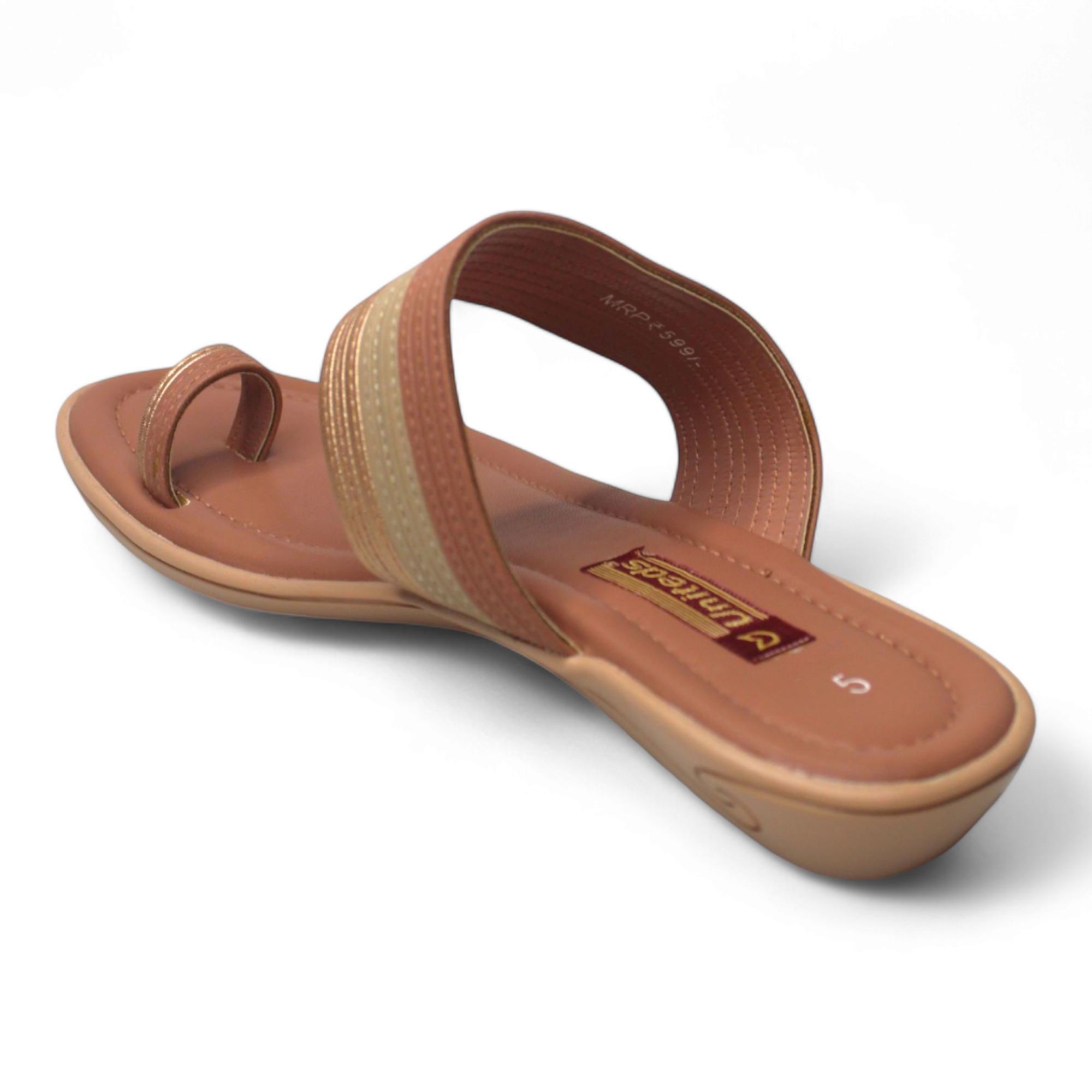 Bliss Toe Loop Peach Flats for Women