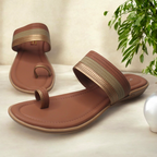 Bliss Toe Loop Peach Flats for Women