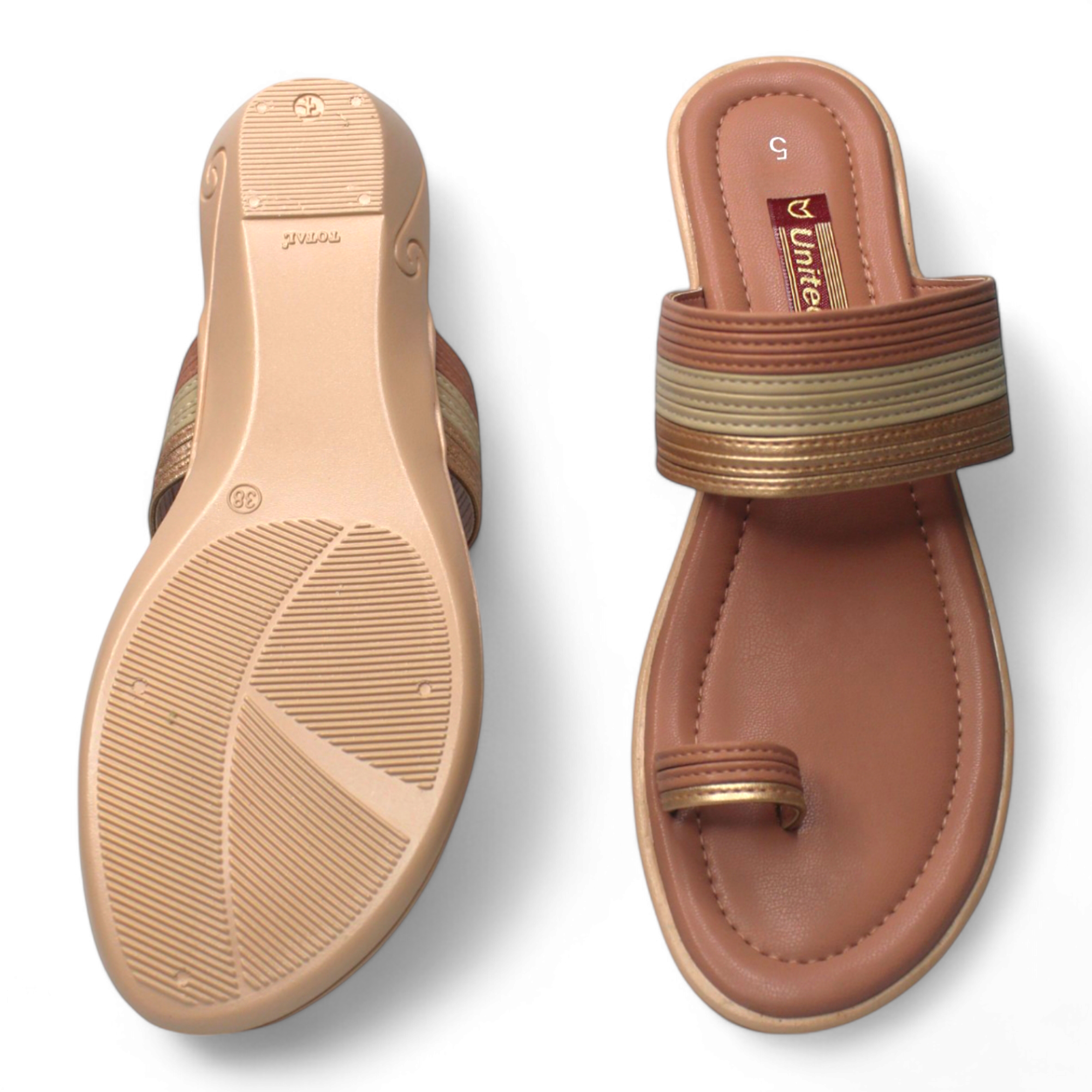 Bliss Toe Loop Peach Flats for Women
