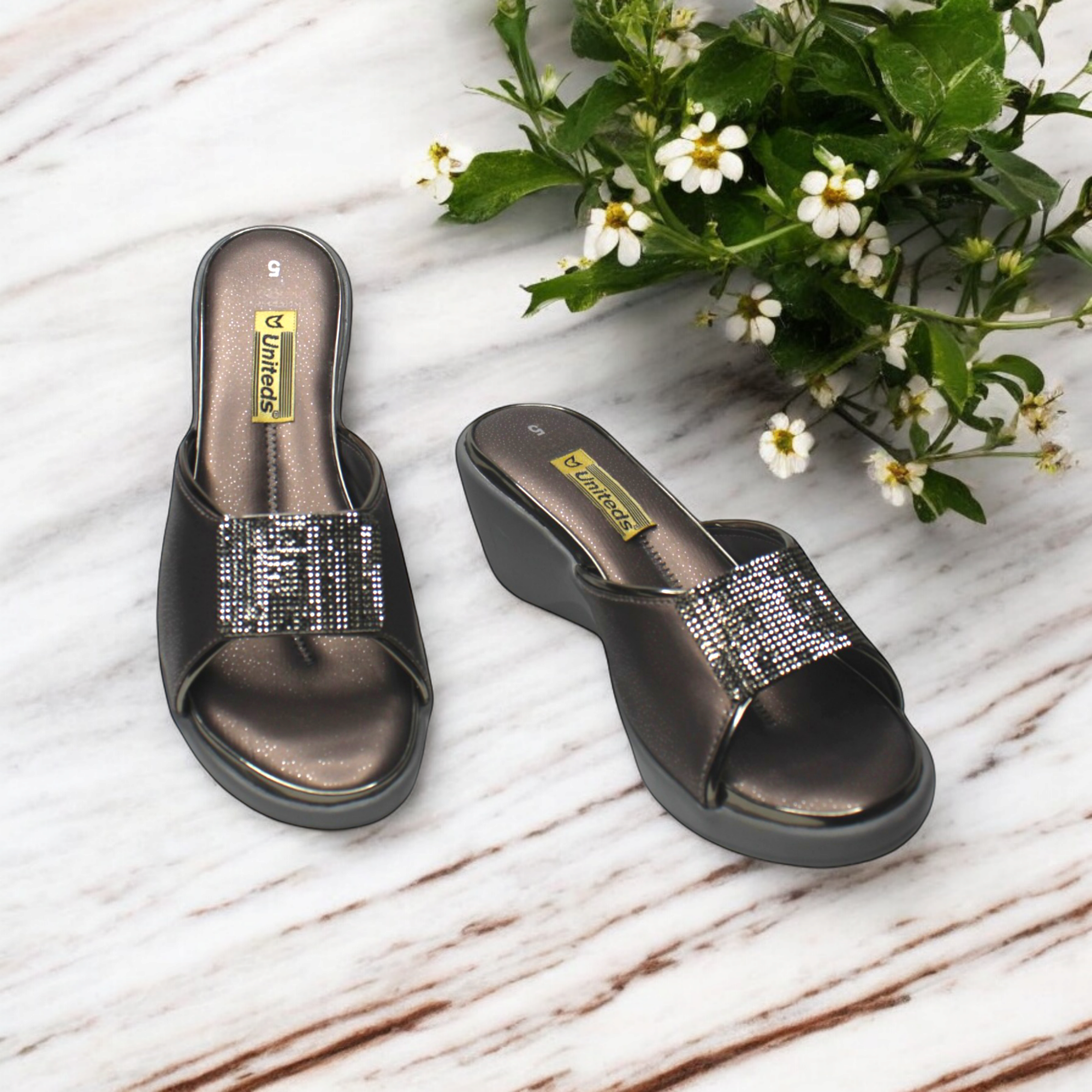 Midnight Glam Slide Heels For Women