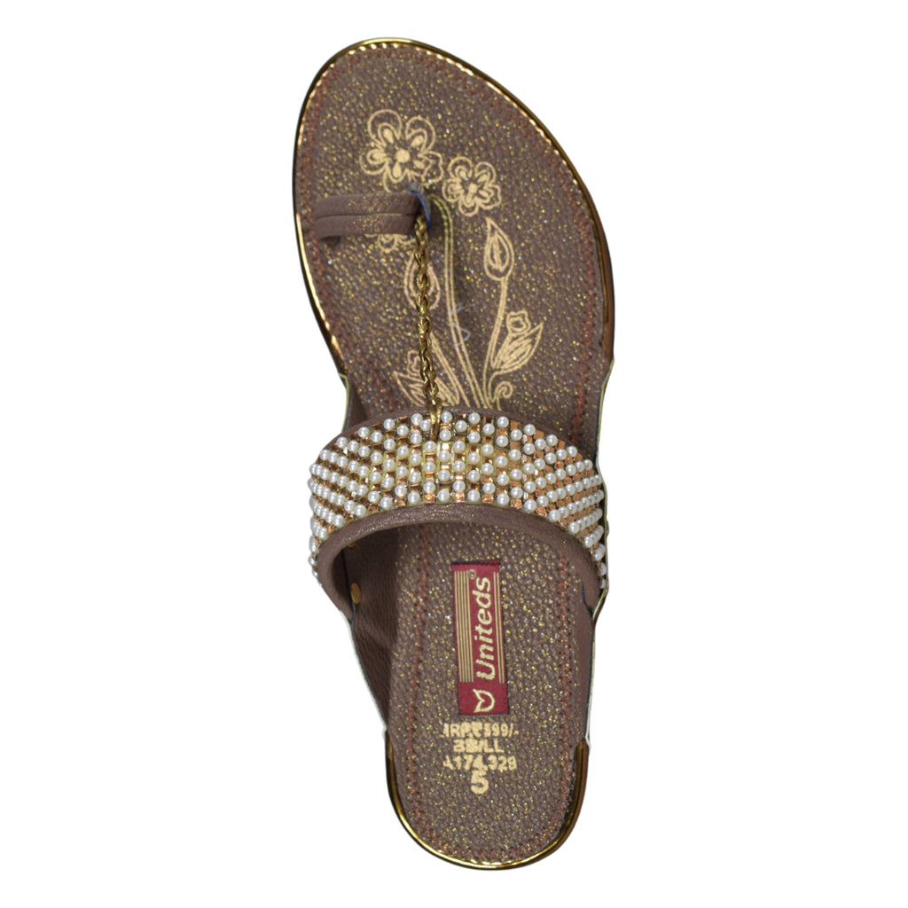 Pearl Embellished Ethnic Sandals