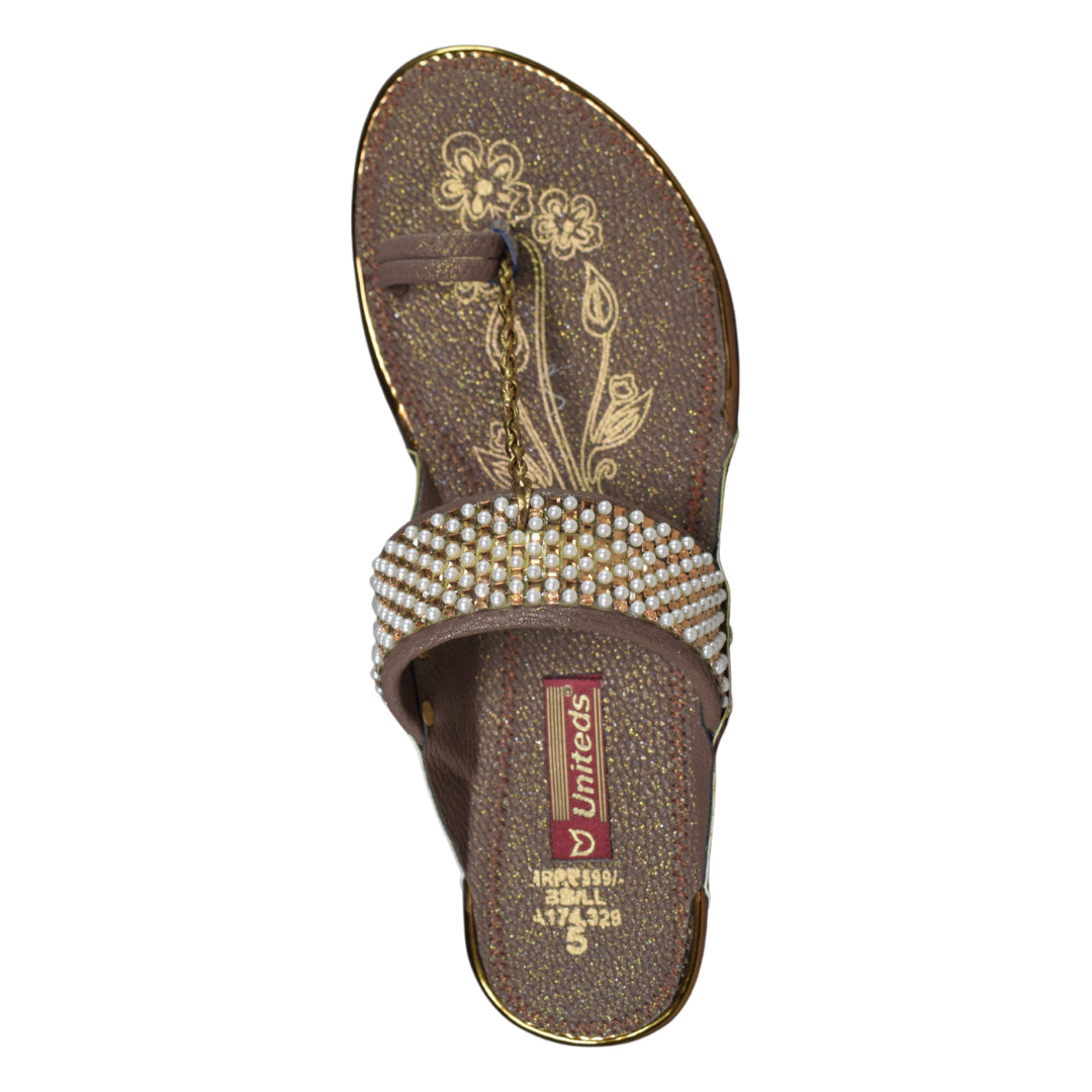 Pearl Embellished Ethnic Sandals