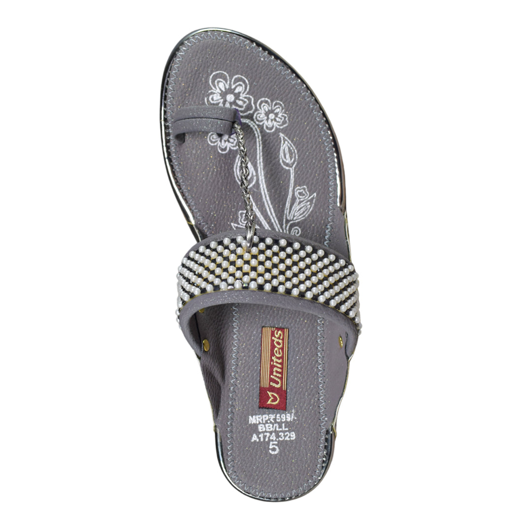 Pearl Embellished Ethnic Sandals