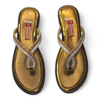 Golden Sparkle Wedge Heels For Women