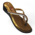 Golden Sparkle Wedge Heels For Women