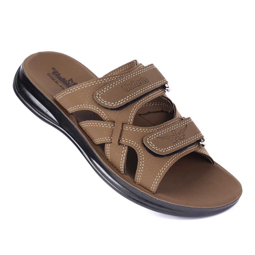 Men's Double-Strap PU Daily Wear Sandals Tan