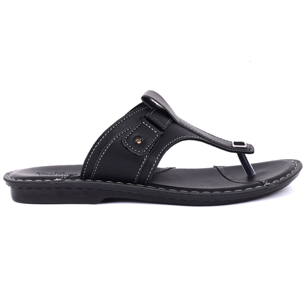 Uniteds men's casual PU sandal in black – top view mens sandals