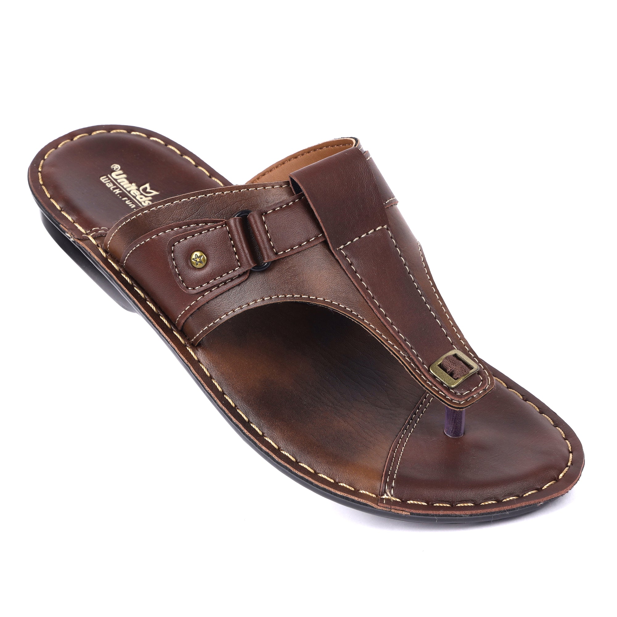 Uniteds men's casual PU sandal in brown – mens sandals