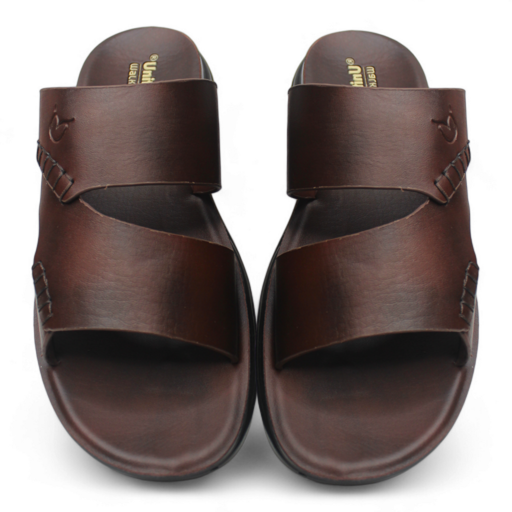 Uniteds men's casual PU sandal in brown – front view mens sandals