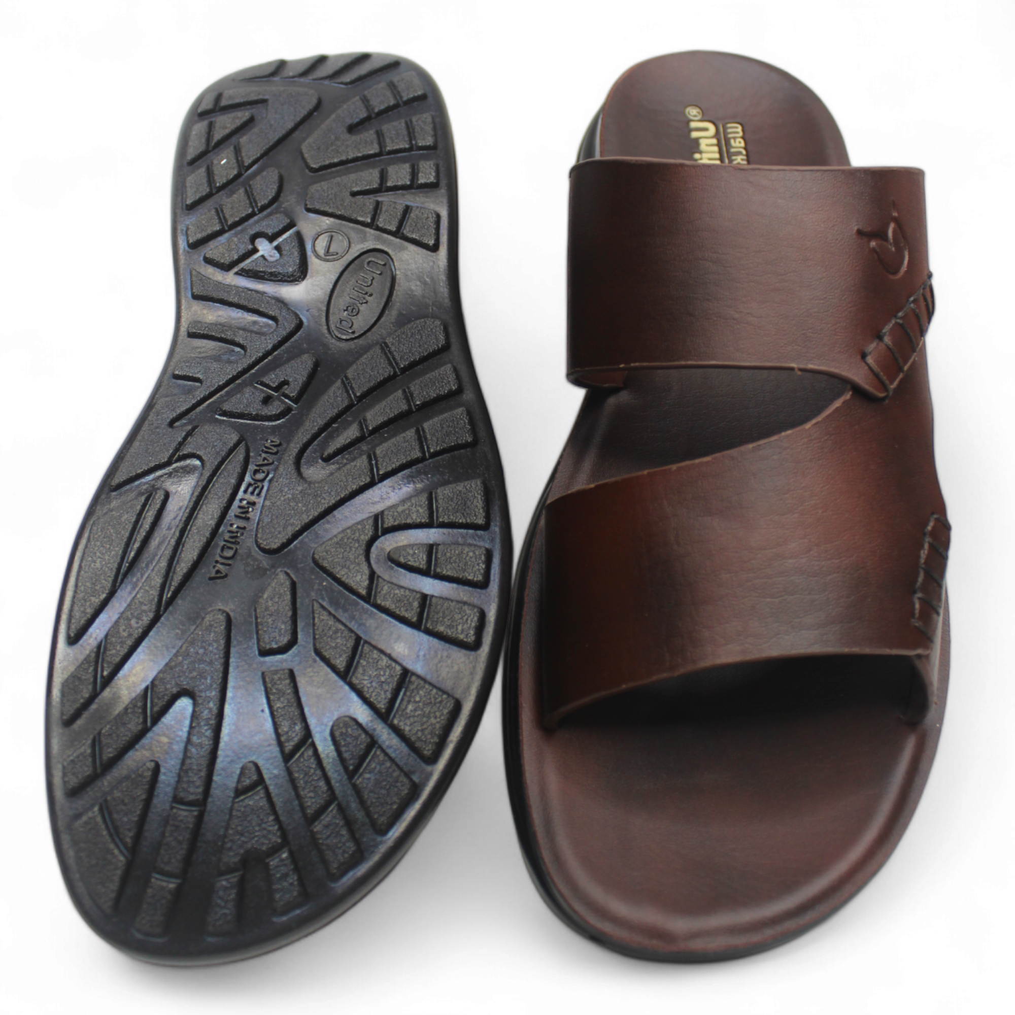 Uniteds men's casual PU sandal in brown – side view mens sandals