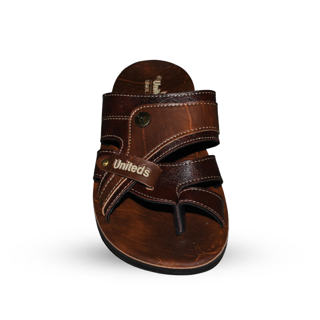 Uniteds men's classic comfort slide sandal in tan – top view mens sandals