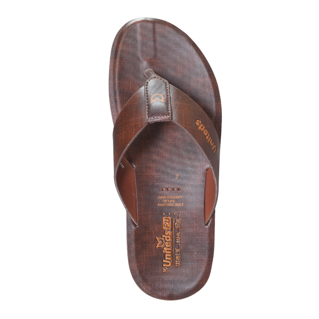 Uniteds men's comfort daily wear sandal in black – sole view mens sandals