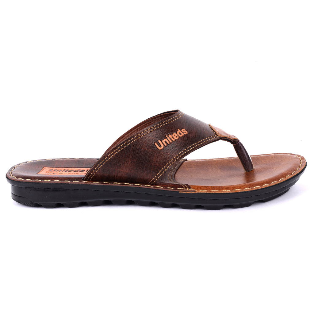 Uniteds men's comfort daily wear sandal in brown – top view mens sandals