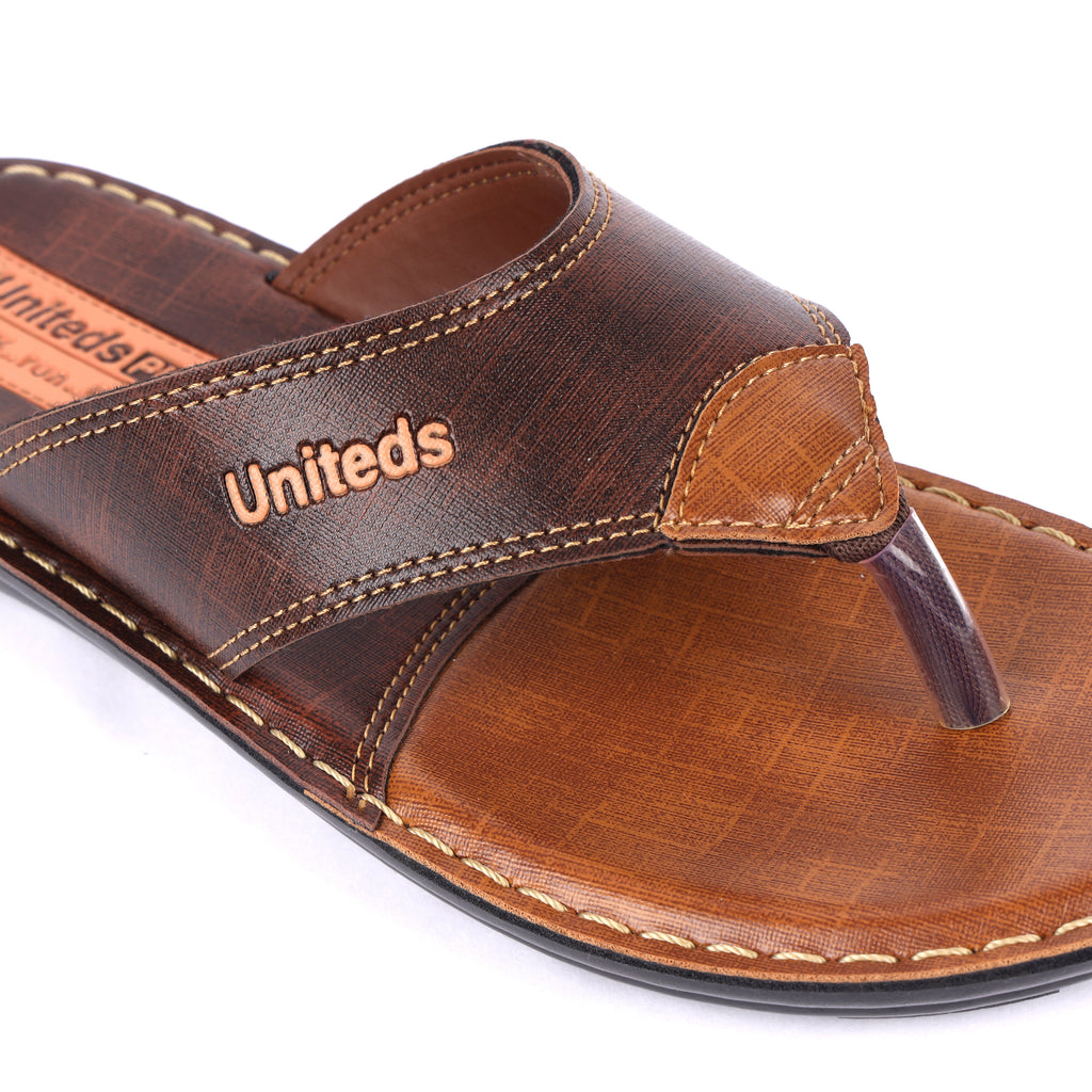 Uniteds men's comfort daily wear sandal in brown – sole view mens sandals