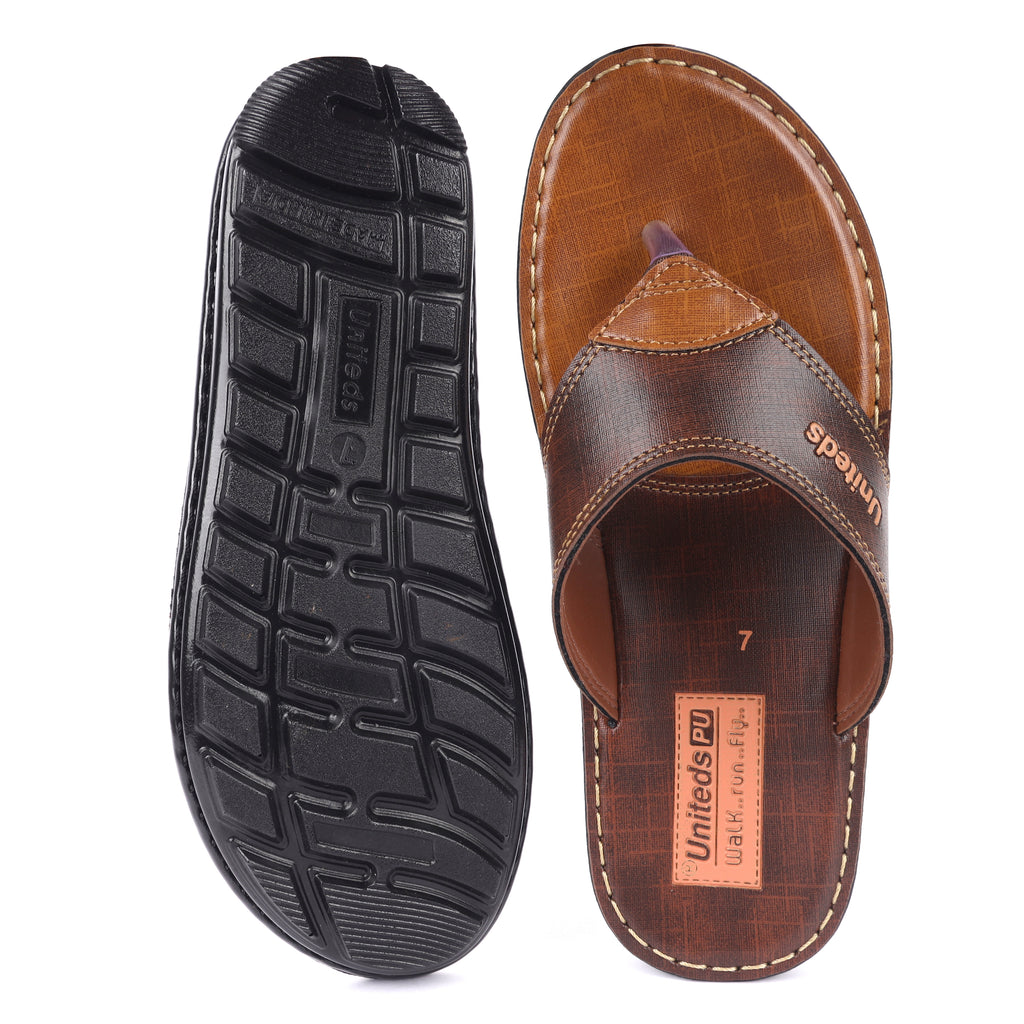 Uniteds men's comfort daily wear sandal in brown – front view mens sandals