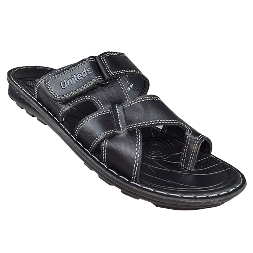 Uniteds men's cross strap slide sandal in black – mens sandals
