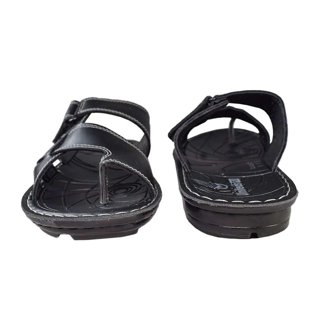 Uniteds men's cross strap slide sandal in black – top view mens sandals