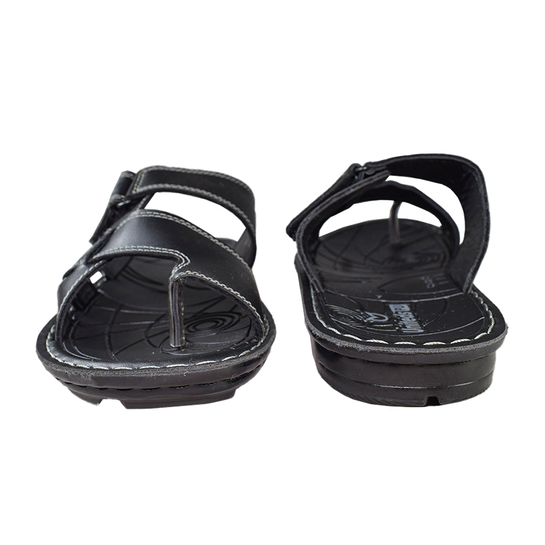 Uniteds men's cross strap slide sandal in black – top view mens sandals