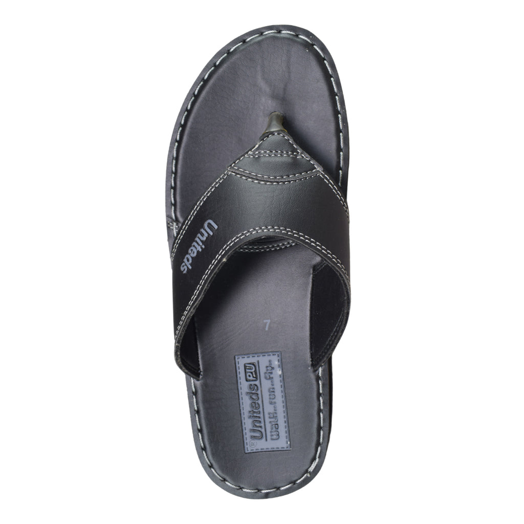 Uniteds men's daily wear comfort sandal in black – top view mens sandals