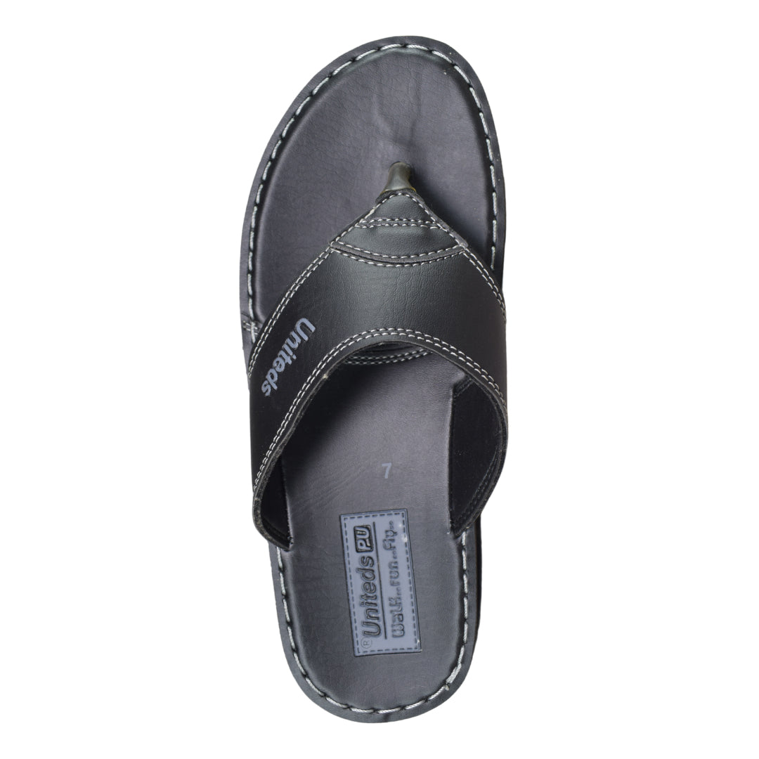 Uniteds men's daily wear comfort sandal in black – top view mens sandals