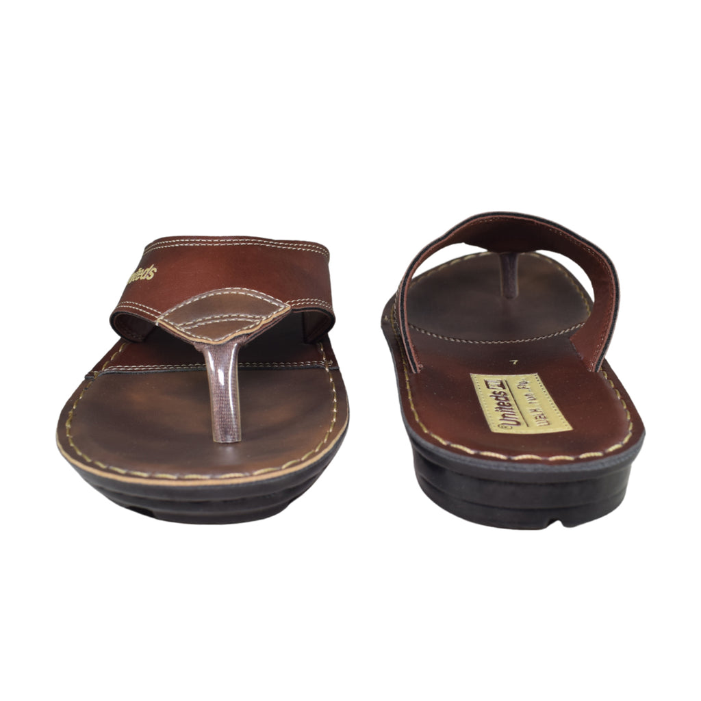 Uniteds men's daily wear comfort sandal in brown – top view mens sandals