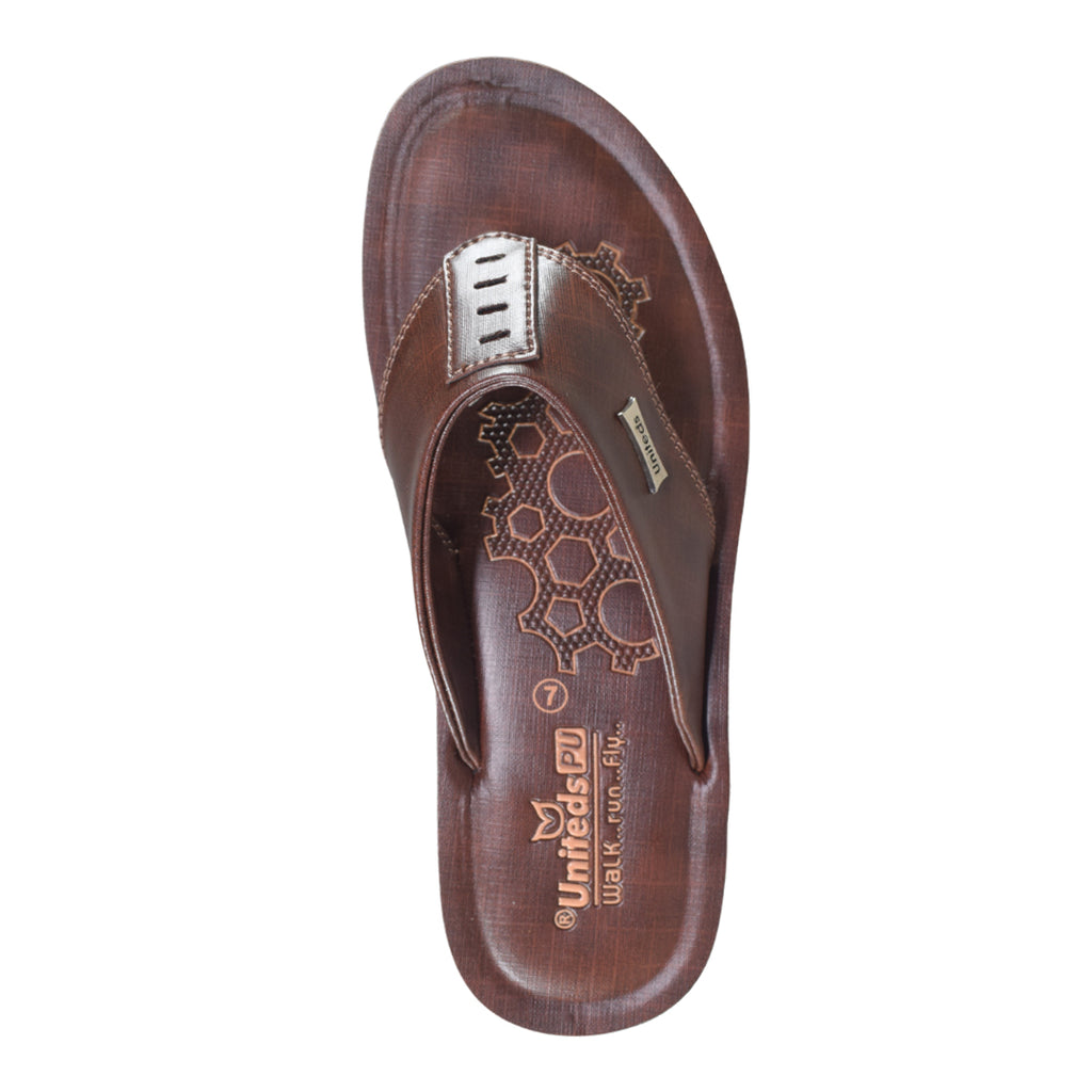 Uniteds daily wear comfort sandal for men in brown – top view mens sandals