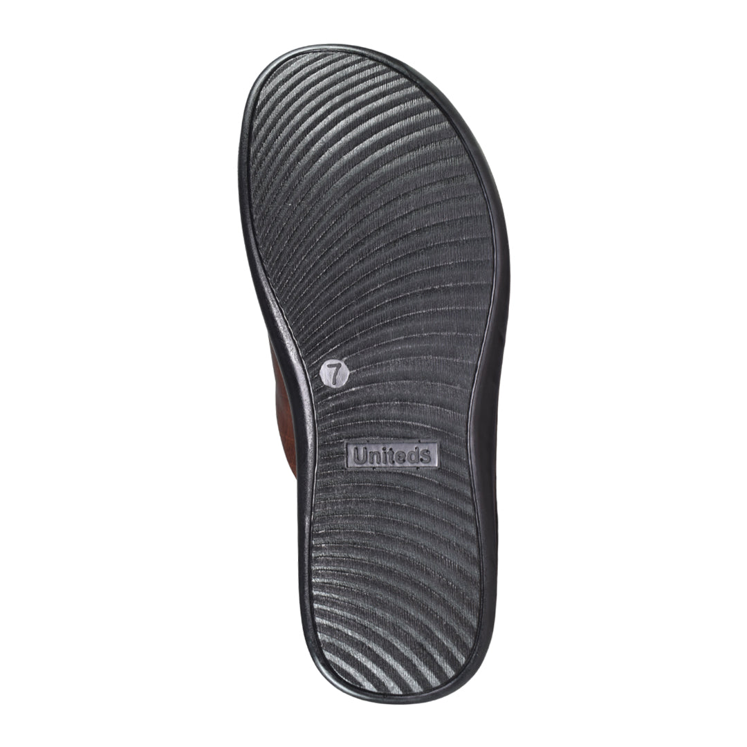 Uniteds daily wear comfort sandal for men in brown – sole view mens sandals