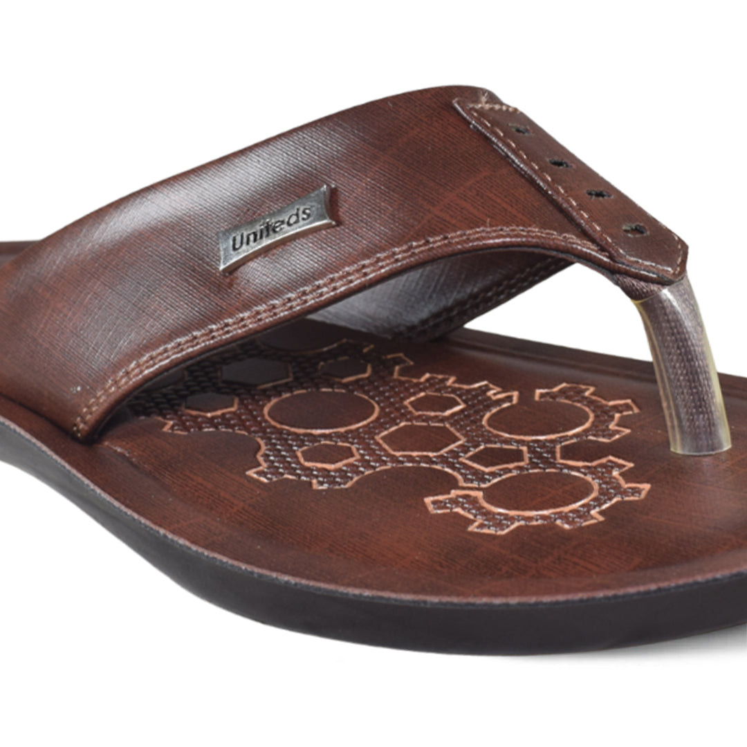 Uniteds daily wear comfort sandal for men in brown – front view mens sandals