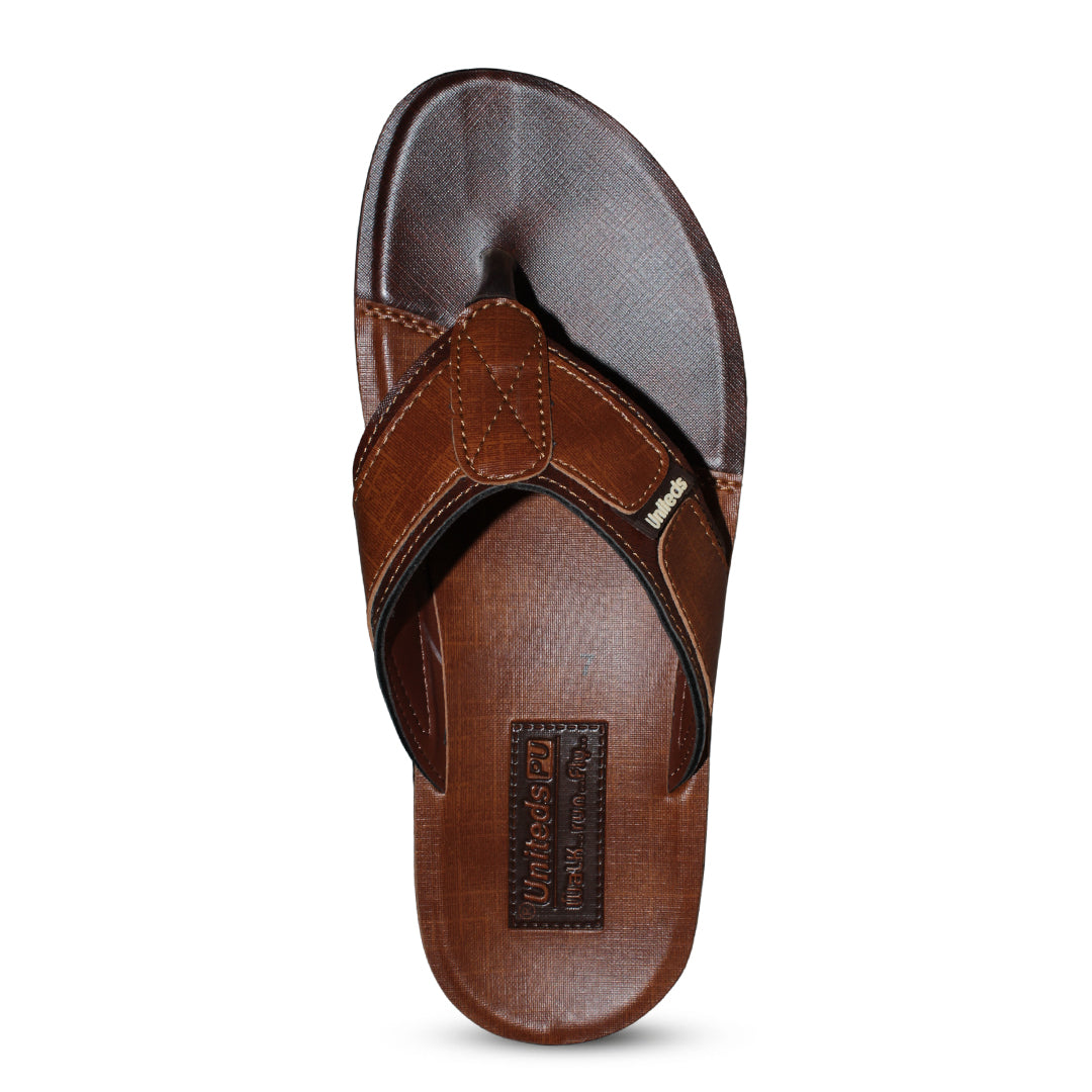 Uniteds men's daily wear comfort sandal in tan – front view mens sandals