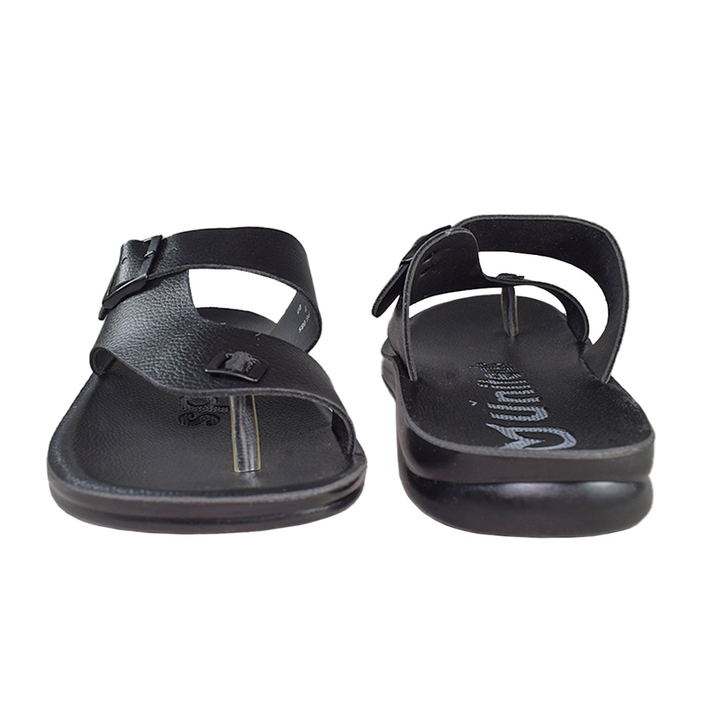 Uniteds men's daily wear office sandal in black – top view mens sandals
