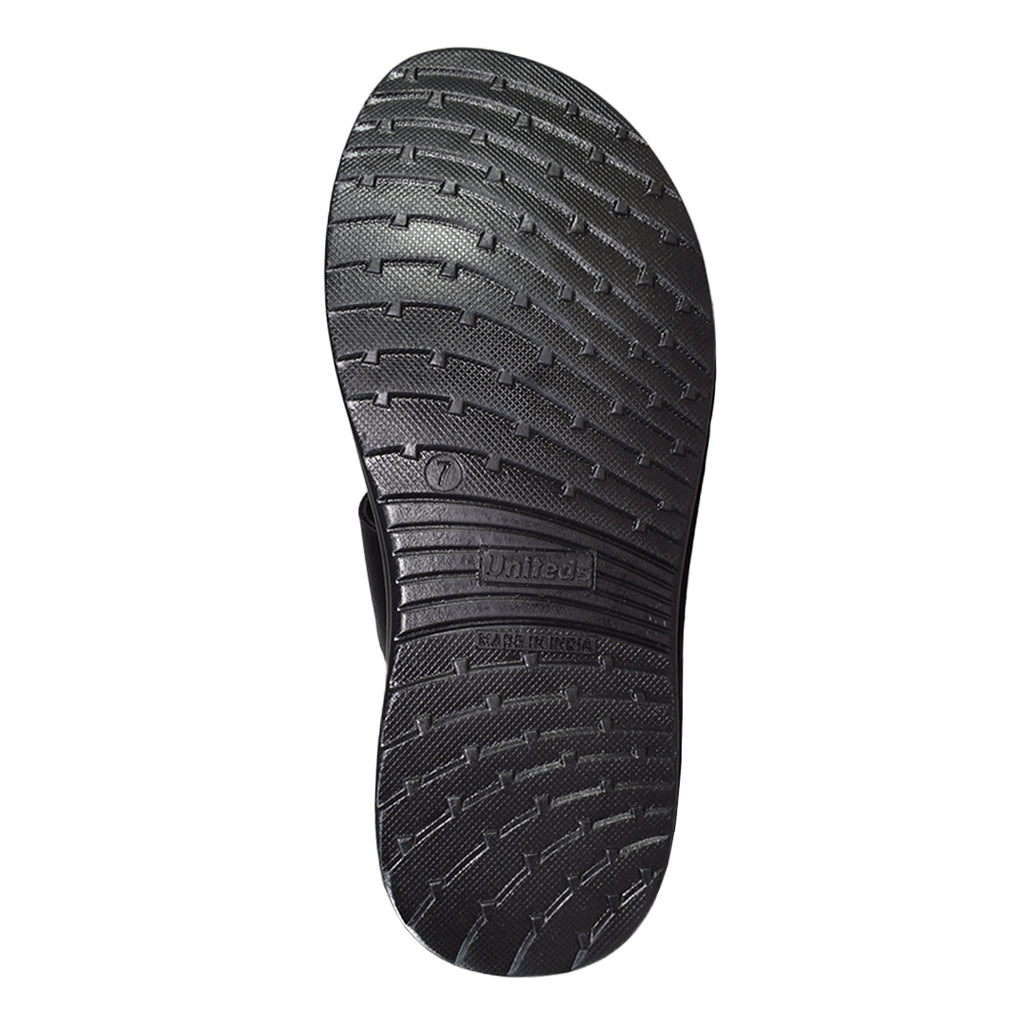 Uniteds men's daily wear office sandal in black – front view mens sandals
