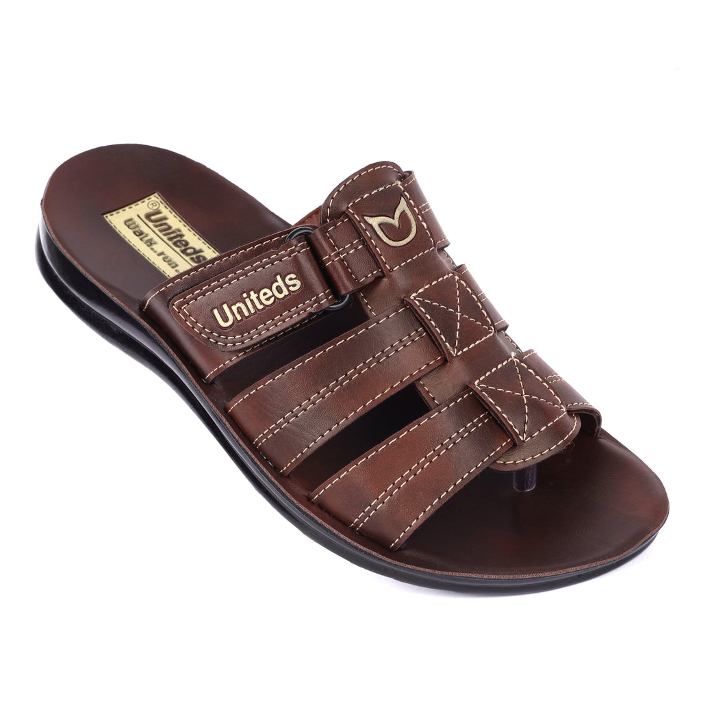 Uniteds men's daily wear office sandal in brown – mens sandals