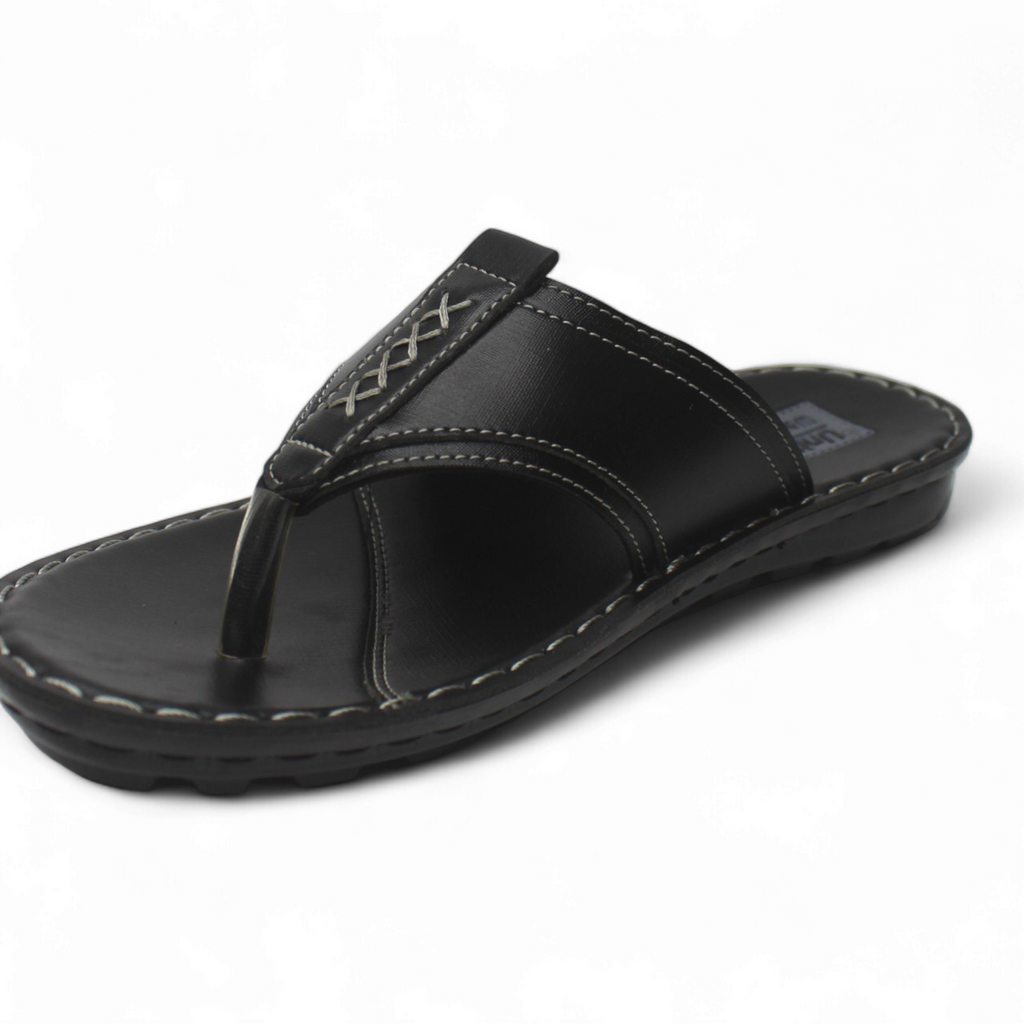 Uniteds men's daily wear PU sandal in black – top view mens sandals