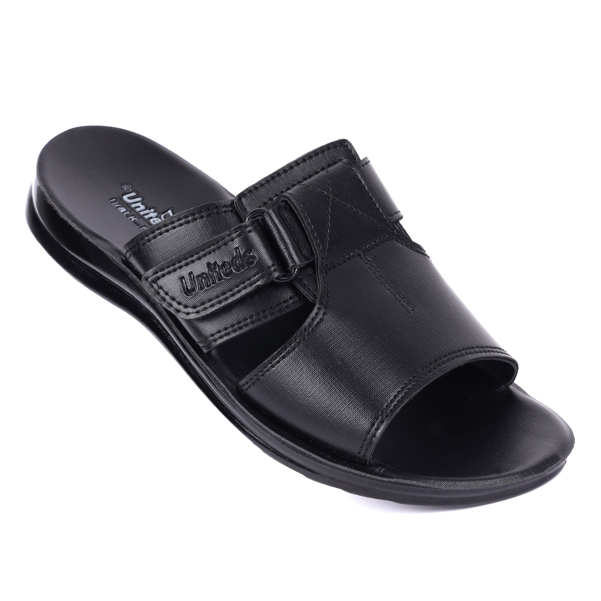 Uniteds men's daily wear PU sandal in black – mens sandals