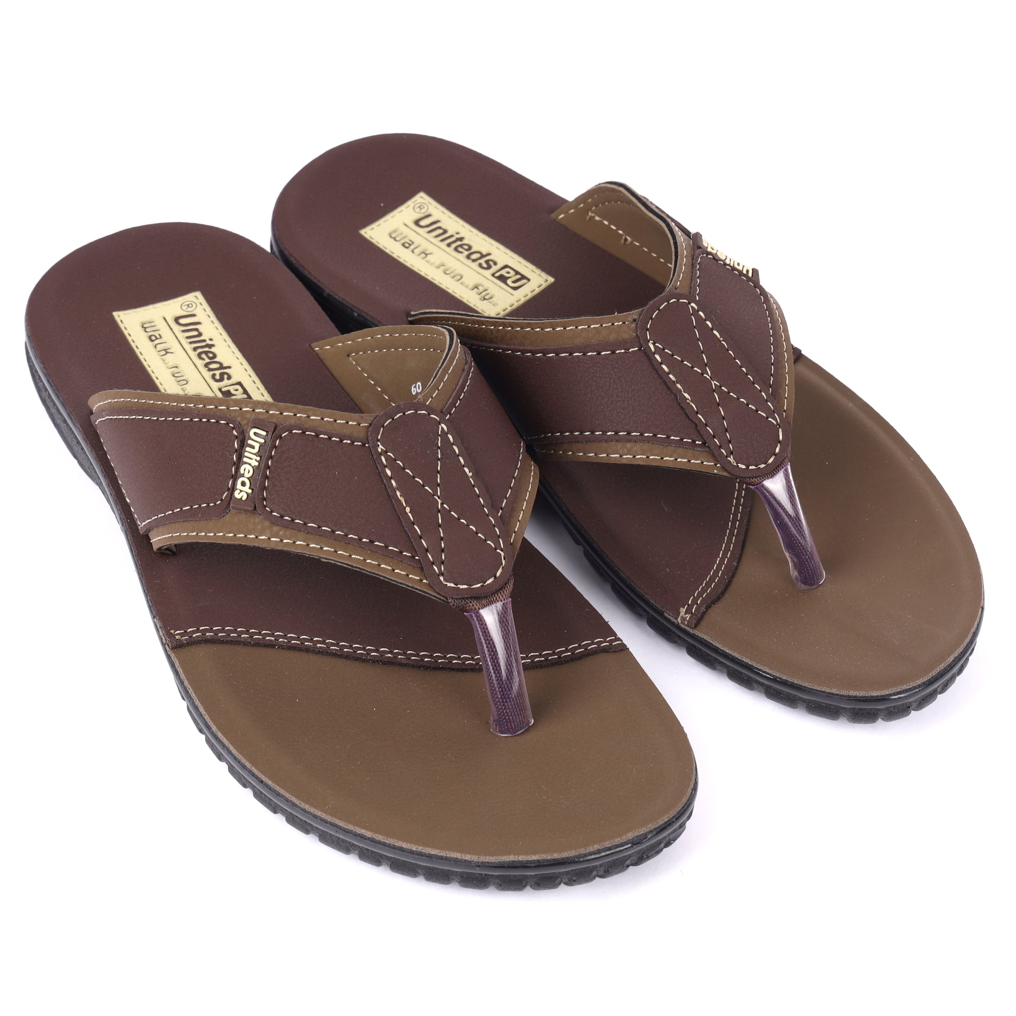 Uniteds men's PU daily wear sandal in brown – side view mens sandals