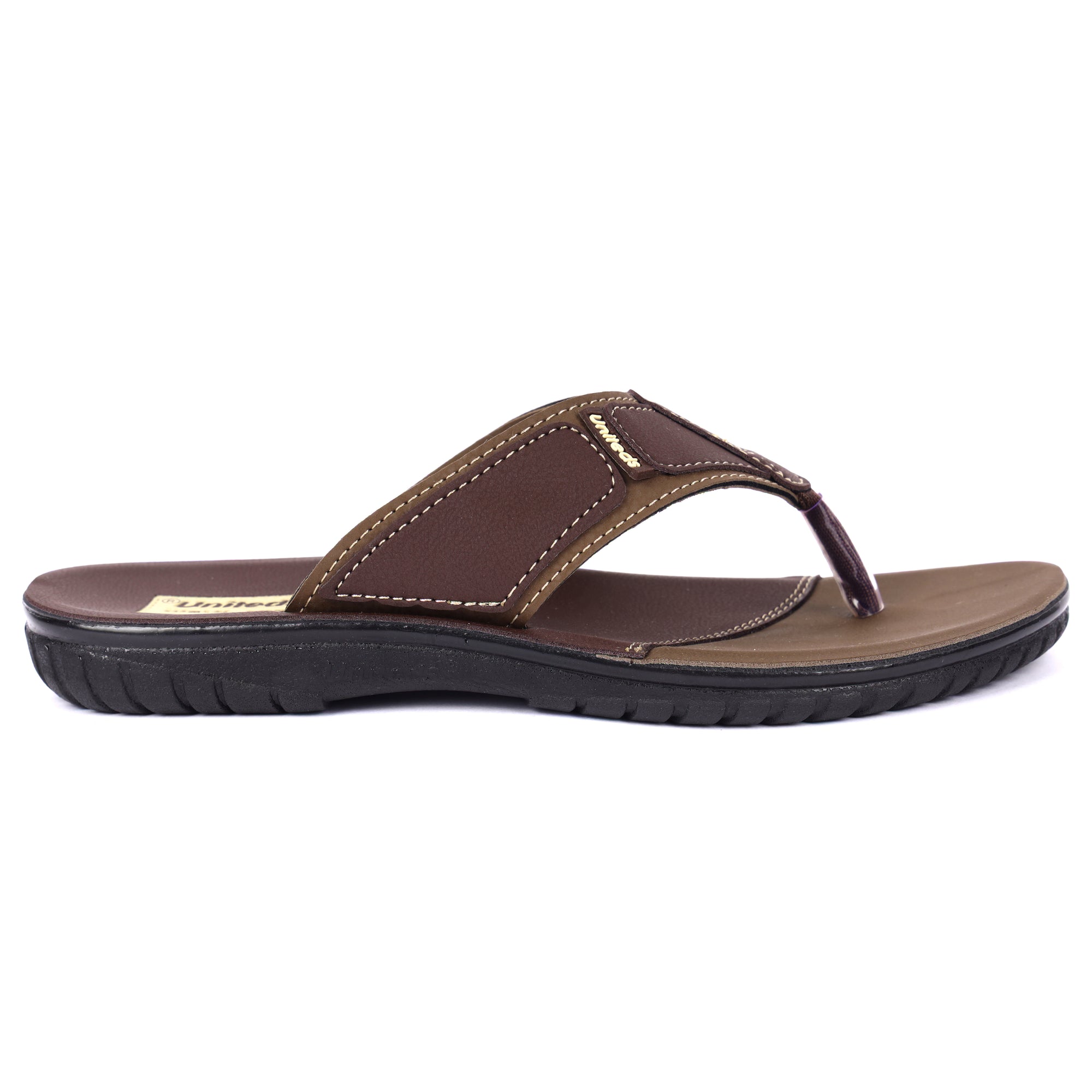 Uniteds men's PU daily wear sandal in brown – top view mens sandals