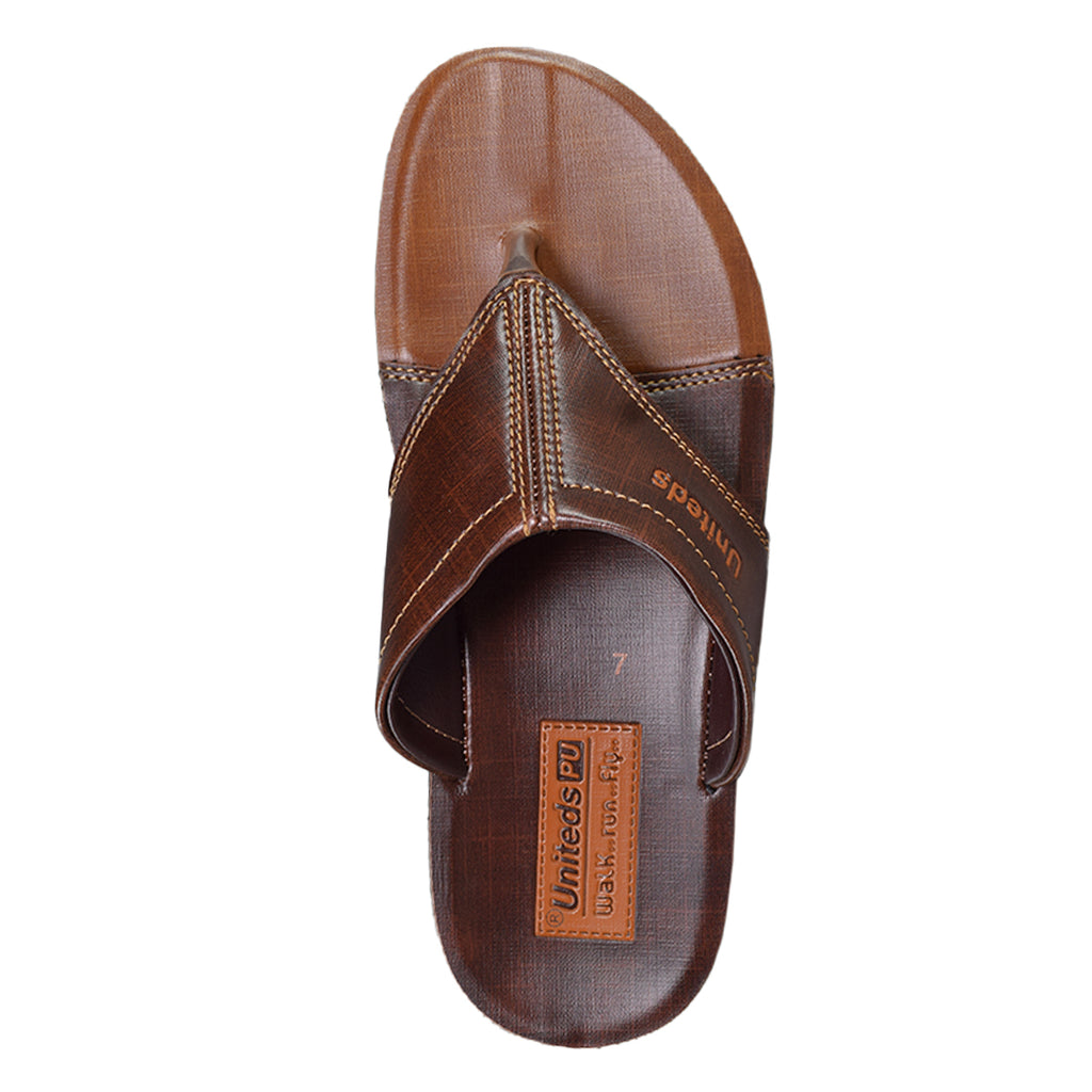 Uniteds men's daily wear sandal in brown – sole view mens sandals