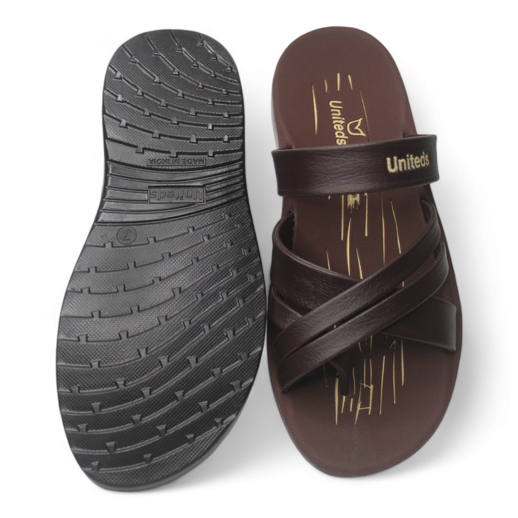 Uniteds men's daily wear sandal in tan brown – front view mens sandals
