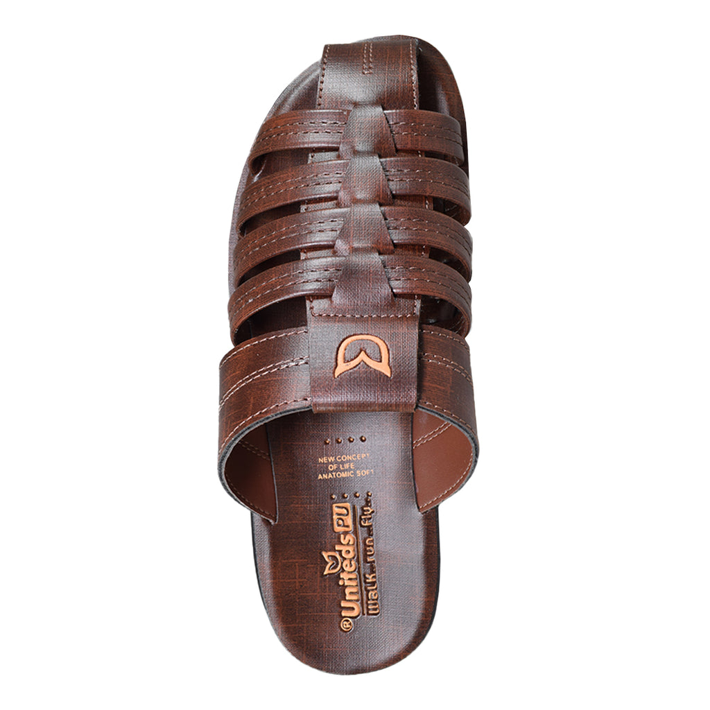 Uniteds men's fisherman sandal in brown – sole view mens sandals
