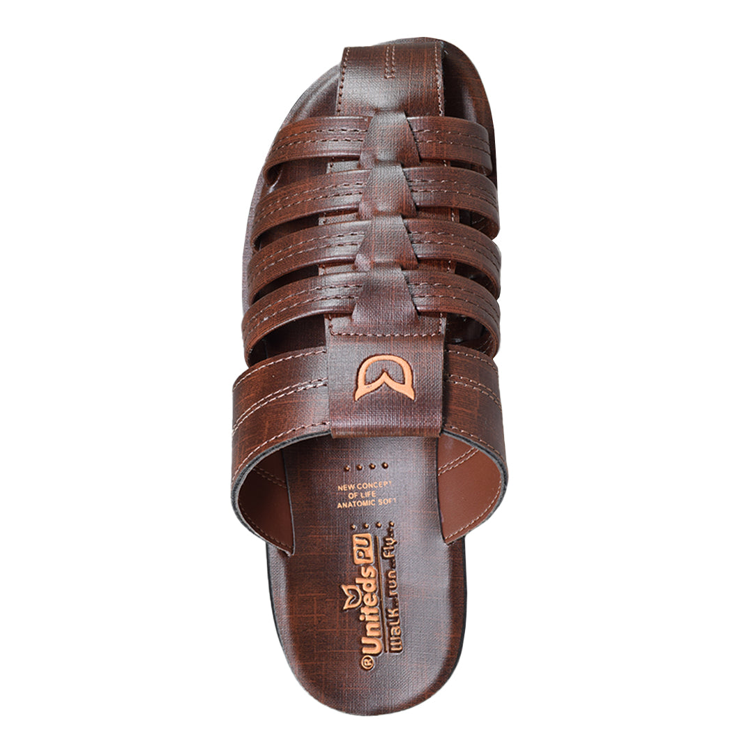 Uniteds men's fisherman sandal in brown – sole view mens sandals