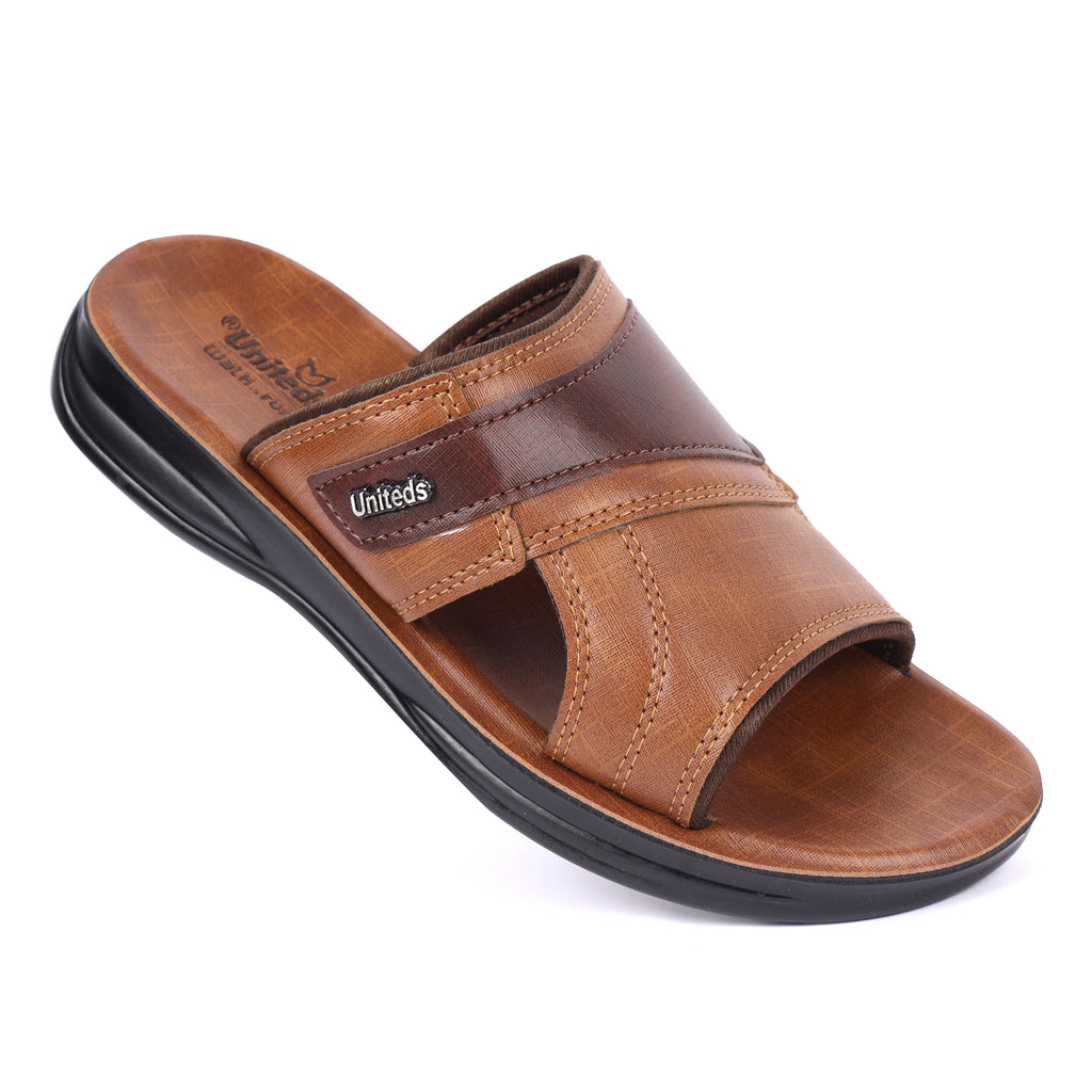 Uniteds men's lightweight PU daily wear sandal in tan – mens sandals