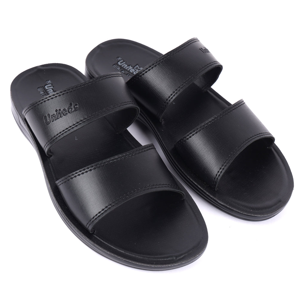Uniteds men's office daily wear sandal in black – side view mens sandals