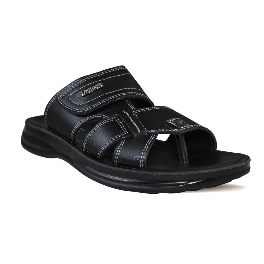 Uniteds men's office daily wear sandal in black – side view mens sandals