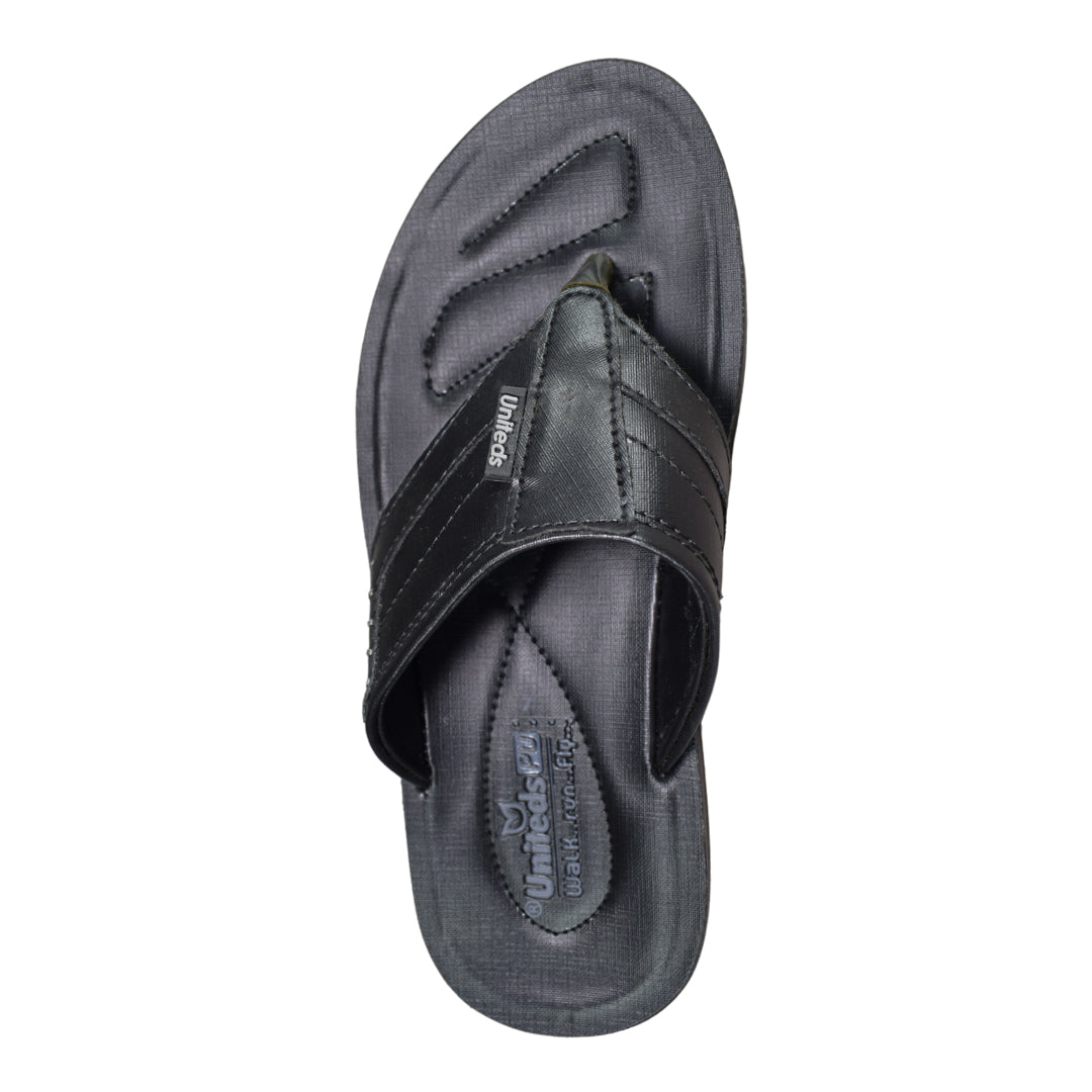 Uniteds men's office daily wear sandal in black – side view mens sandals