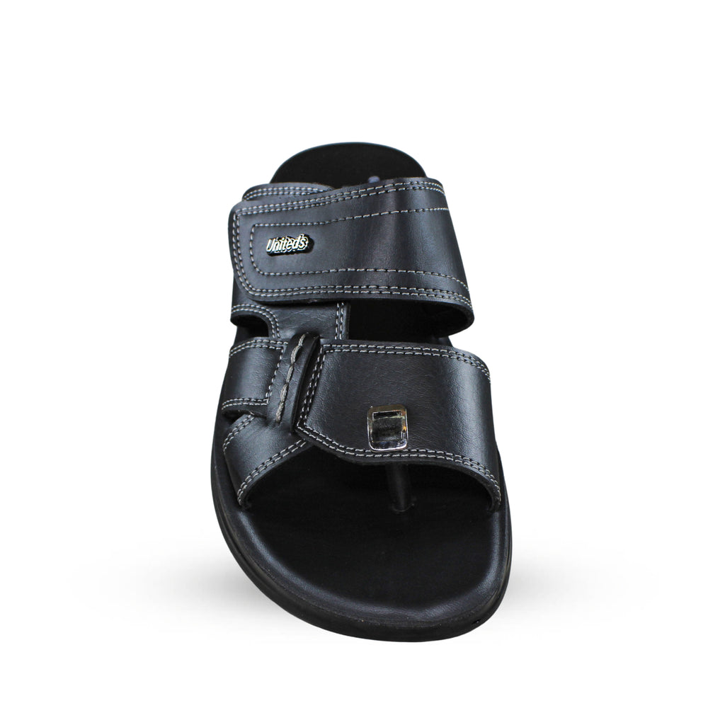 Uniteds men's office daily wear sandal in black – top view mens sandals