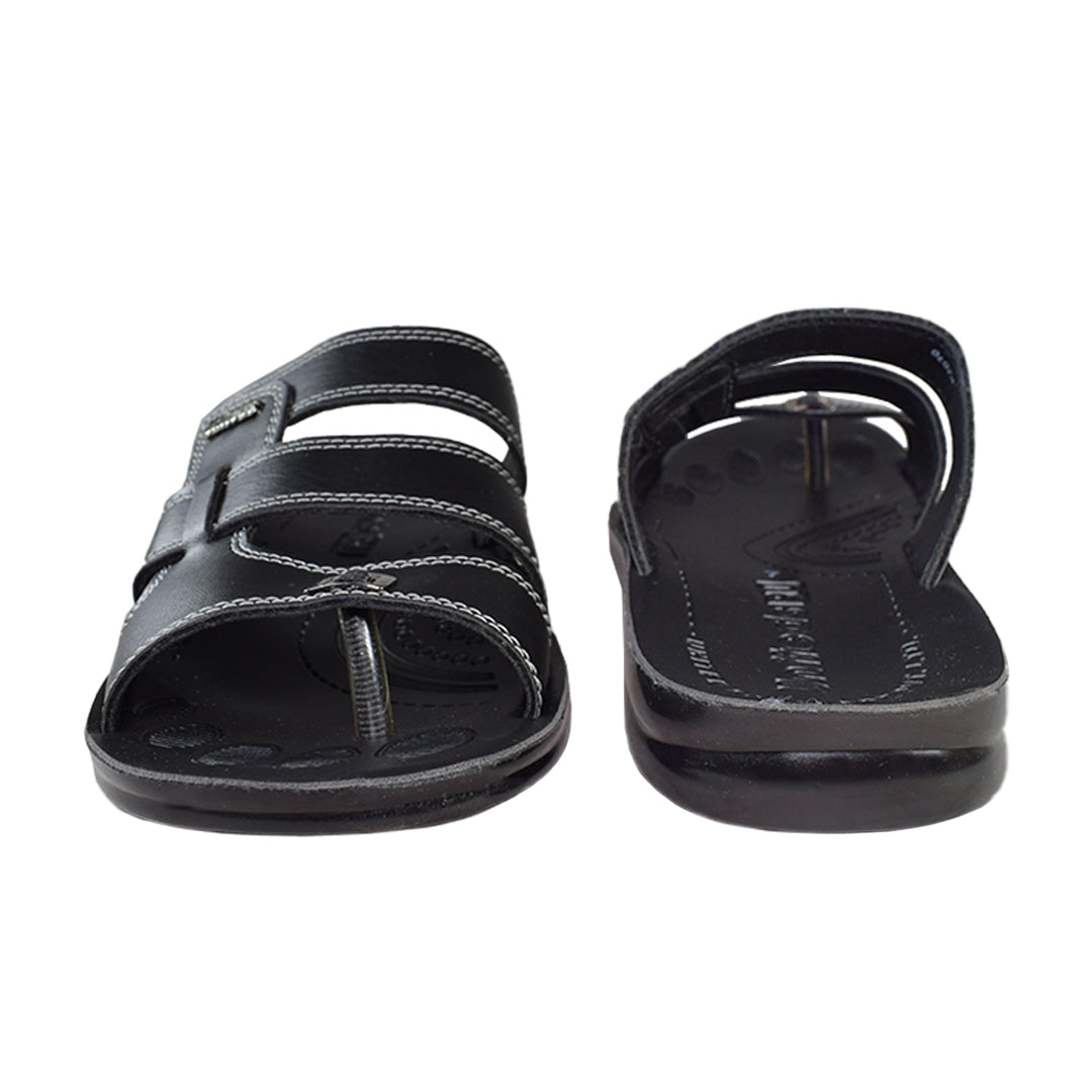 Uniteds men's office daily wear sandal in black – top view mens sandals