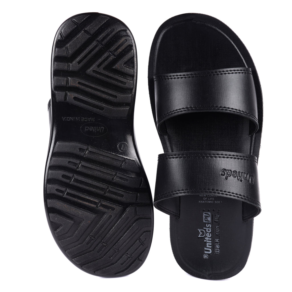 Uniteds men's office daily wear sandal in black – front view mens sandals