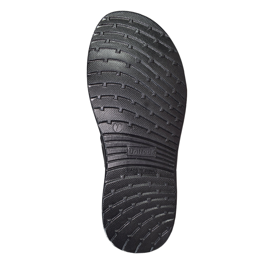 Uniteds men's office daily wear sandal in black – front view mens sandals
