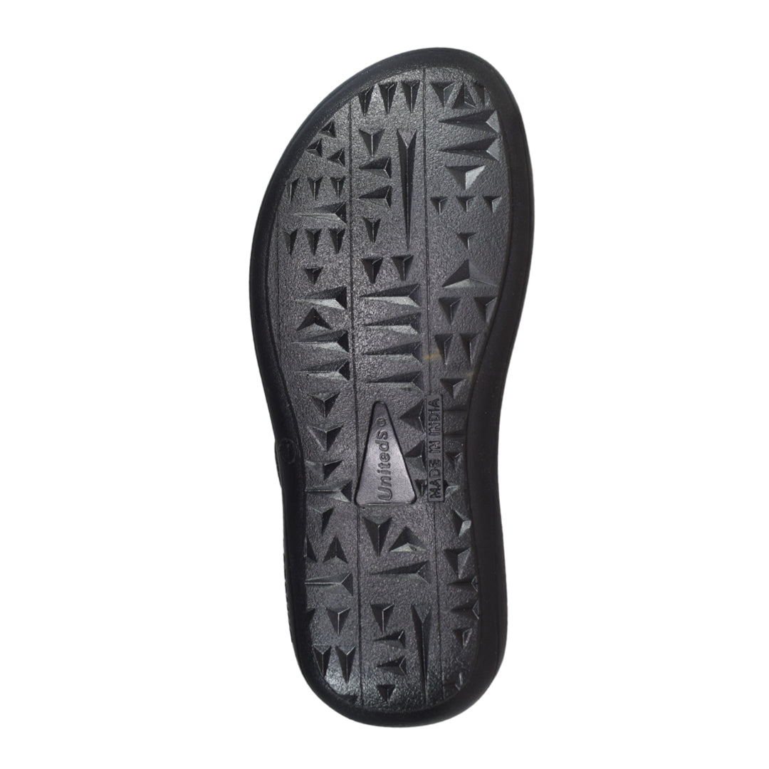 Uniteds men's office daily wear sandal in black – front view mens sandals